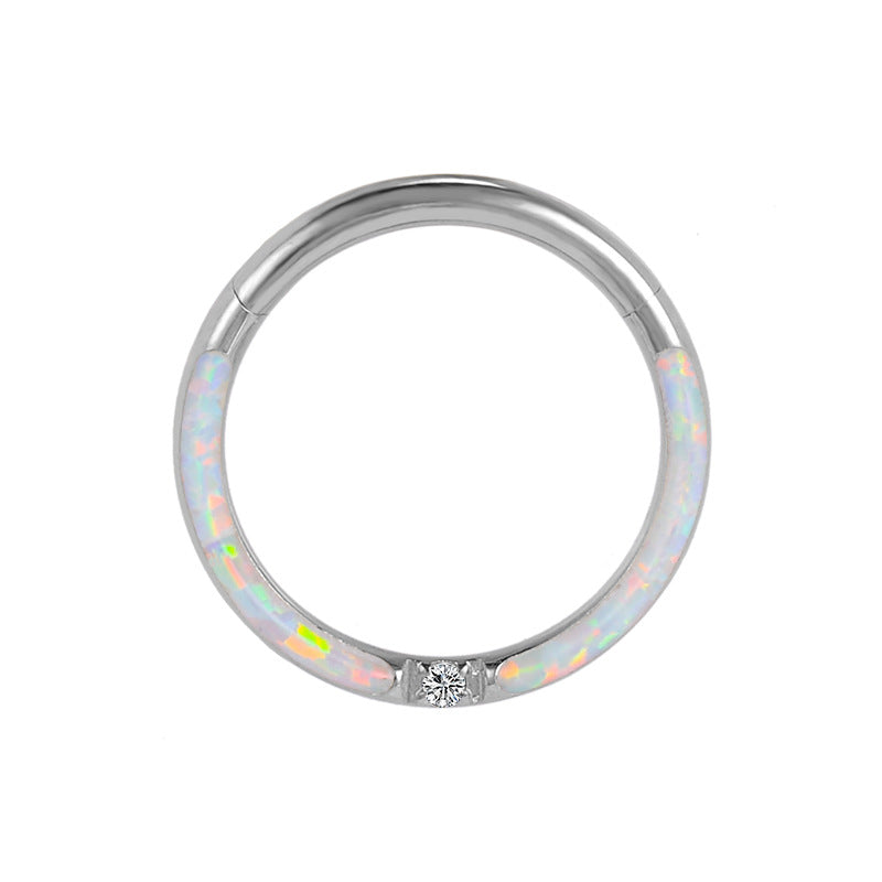 Wholesale Titanium Steel Opal Piercing Earrings